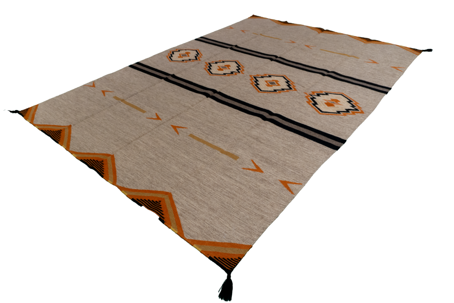 W 6.2 - L 8.11 - Navajo Fine/Wool All Over Rectangle - Finest Hand-Made Quality Wool - 64827