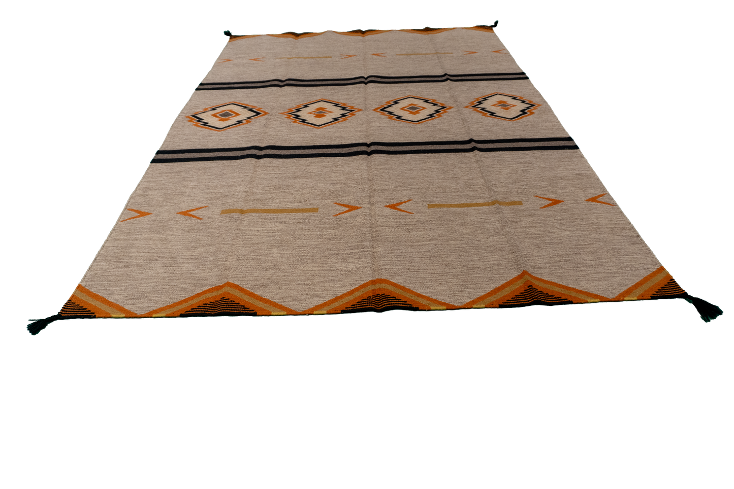 W 6.2 - L 8.11 - Navajo Fine/Wool All Over Rectangle - Finest Hand-Made Quality Wool - 64827