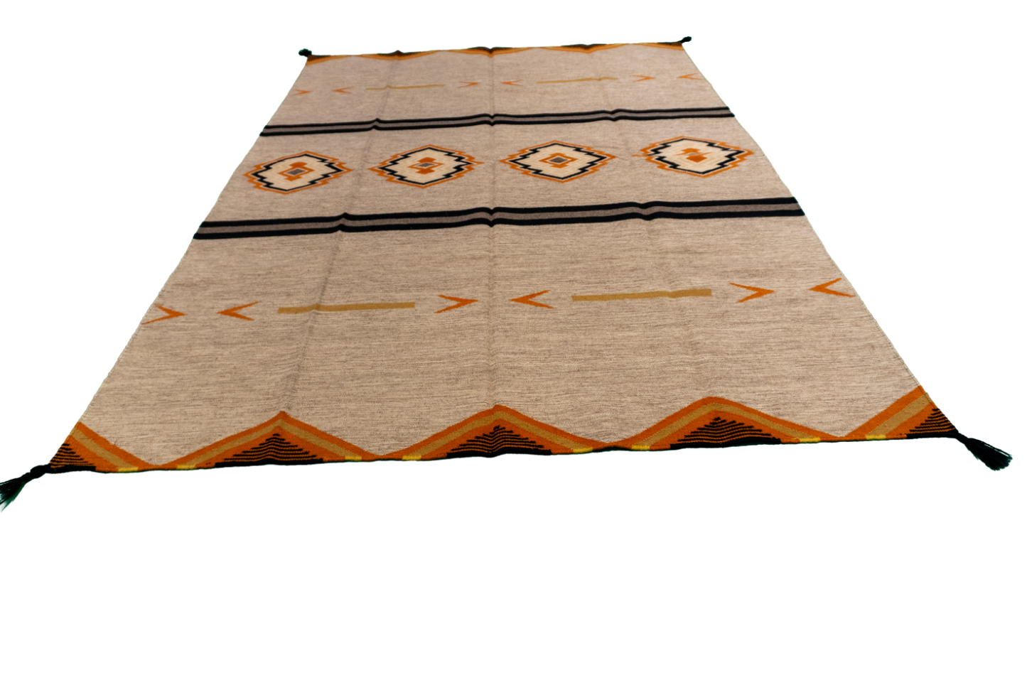 W 6.2 - L 8.11 - Navajo Fine/Wool All Over Rectangle - Finest Hand-Made Quality Wool - 64827