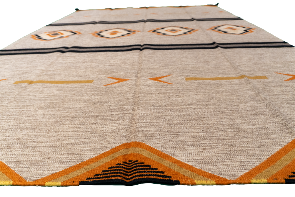W 6.2 - L 8.11 - Navajo Fine/Wool All Over Rectangle - Finest Hand-Made Quality Wool - 64827