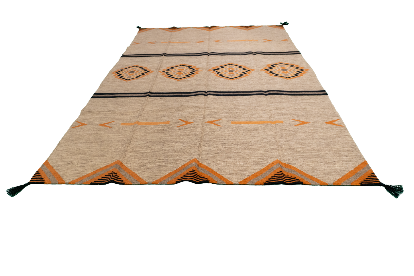 W 6.1 L 8.11 Navajo 100% Wool Hand-Woven All-Over Design - 64829