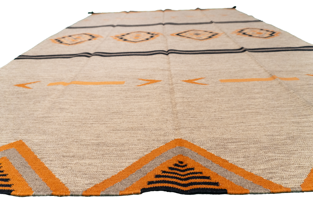 W 6.1 L 8.11 Navajo 100% Wool Hand-Woven All-Over Design - 64829