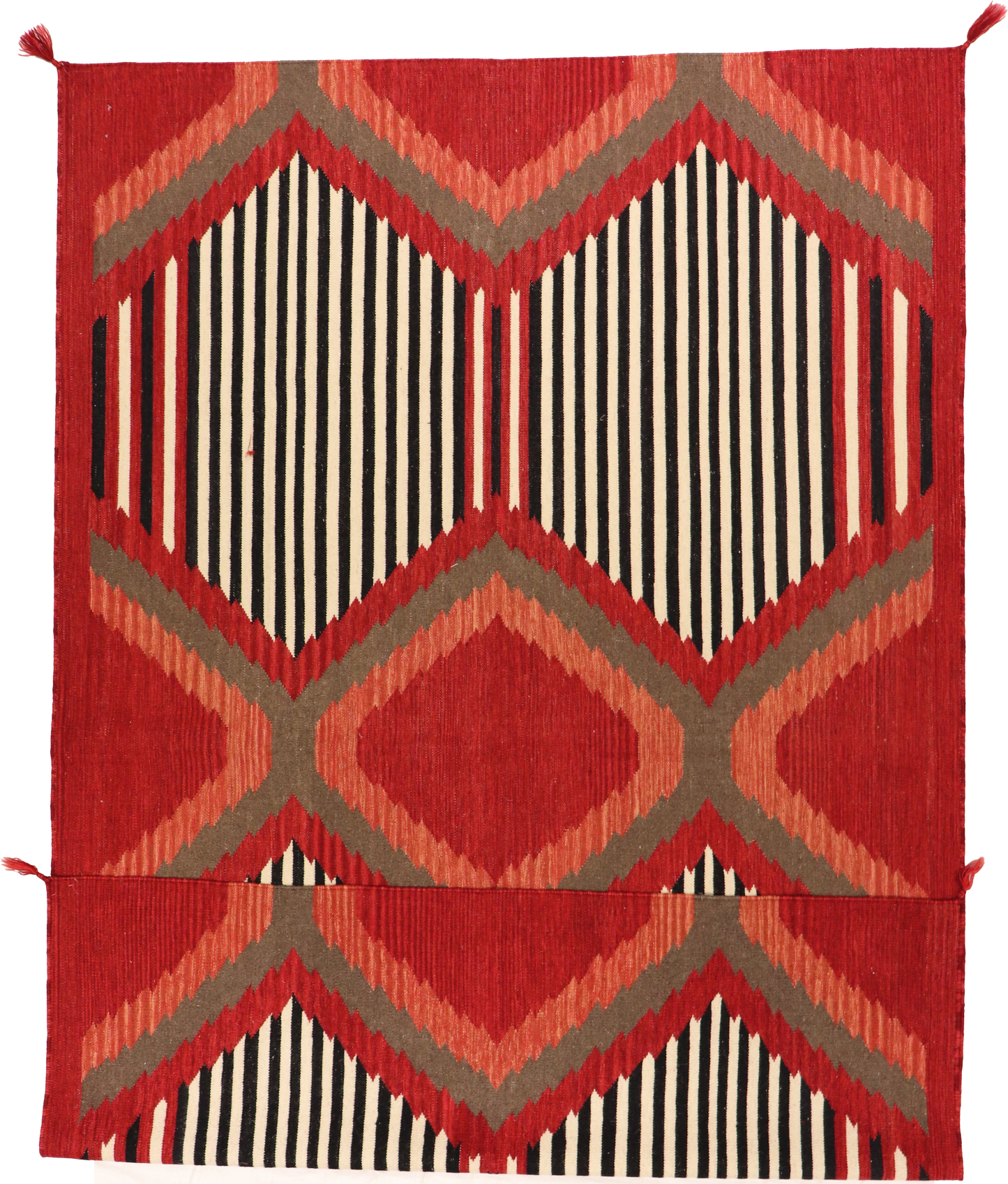 W 6 - L 9.3 - Navajo Fine/Wool All Over Rectangle - Finest Hand-Made Quality Wool - 64833