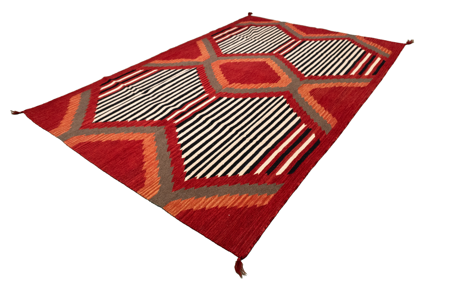 W 6 - L 9.3 - Navajo Fine/Wool All Over Rectangle - Finest Hand-Made Quality Wool - 64833