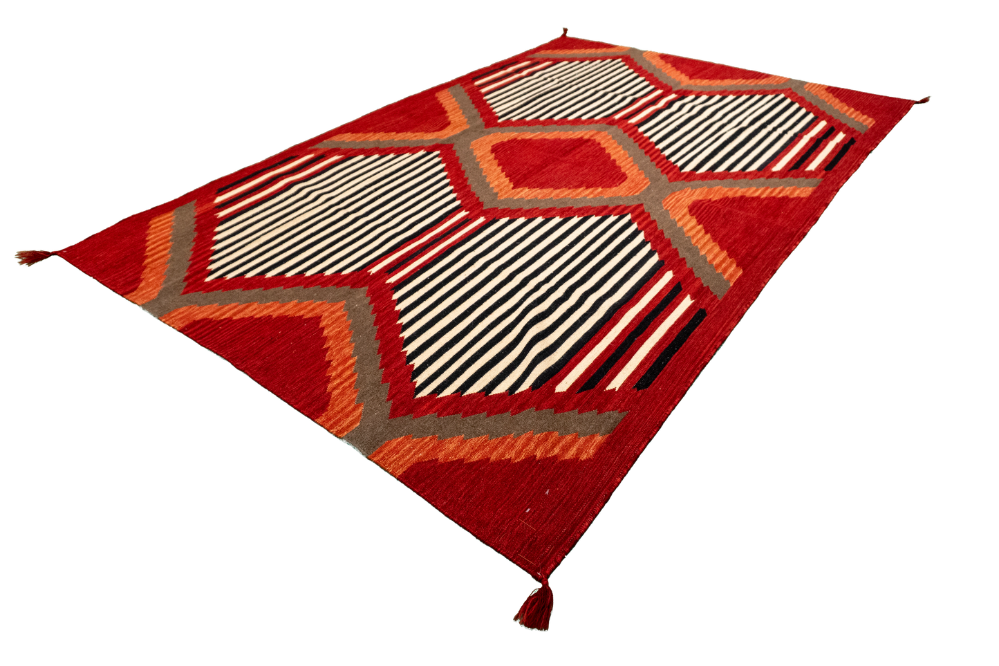 W 6 - L 9.3 - Navajo Fine/Wool All Over Rectangle - Finest Hand-Made Quality Wool - 64833