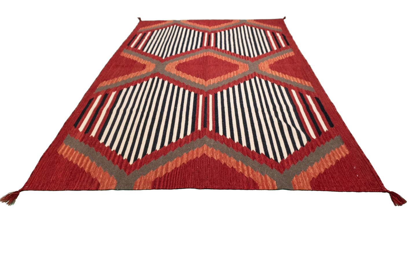 W 6 - L 9.3 - Navajo Fine/Wool All Over Rectangle - Finest Hand-Made Quality Wool - 64833