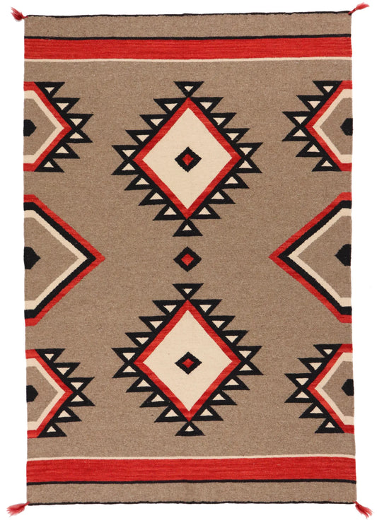4 x 6 - Navajo Fine/Wool All Over Rectangle - Finest Hand-Made Quality Wool — 64836