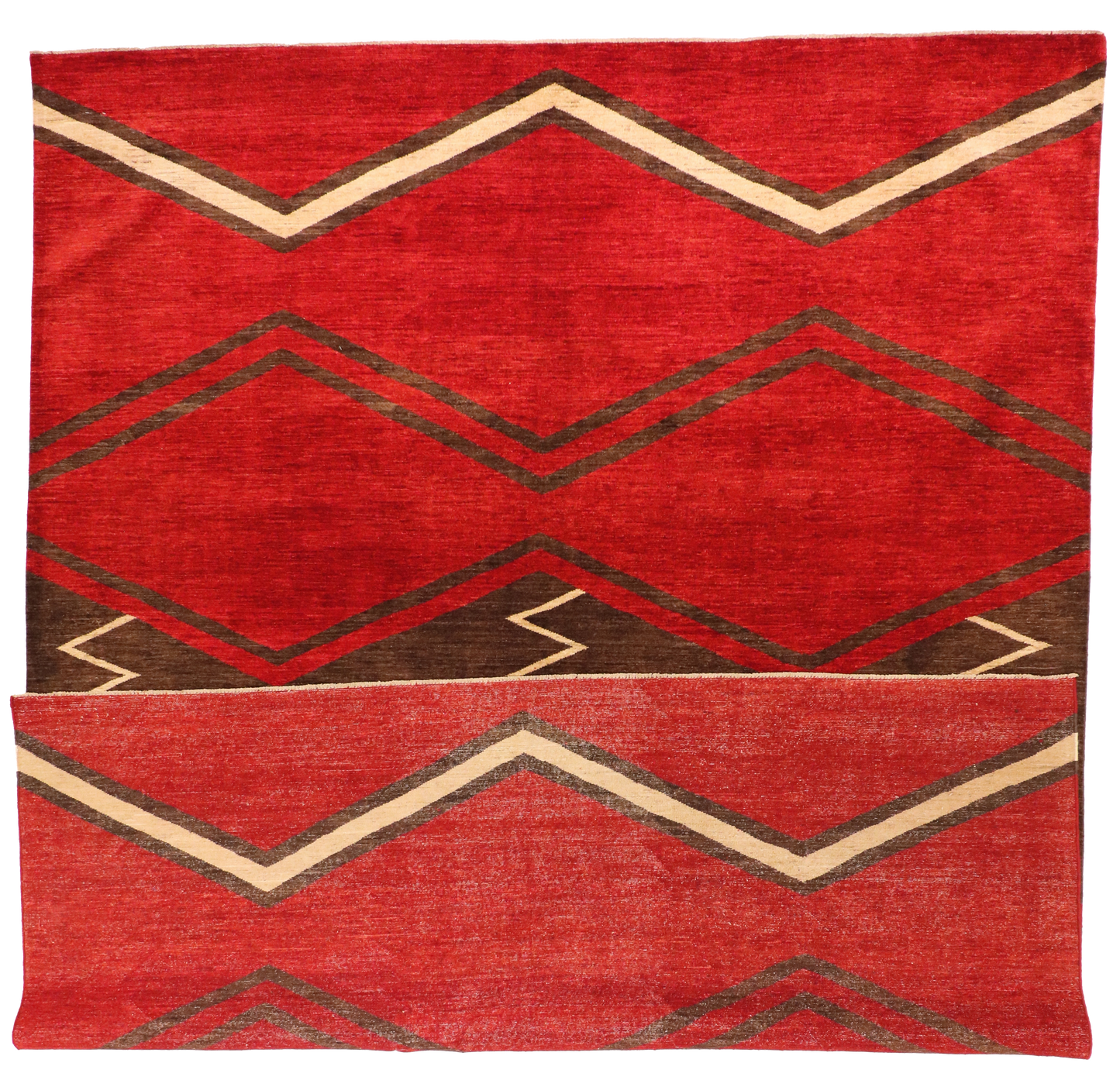 W 9.2 L 12.1 Mountain Modern 100% Wool Hand-Woven All-Over Design - 64929