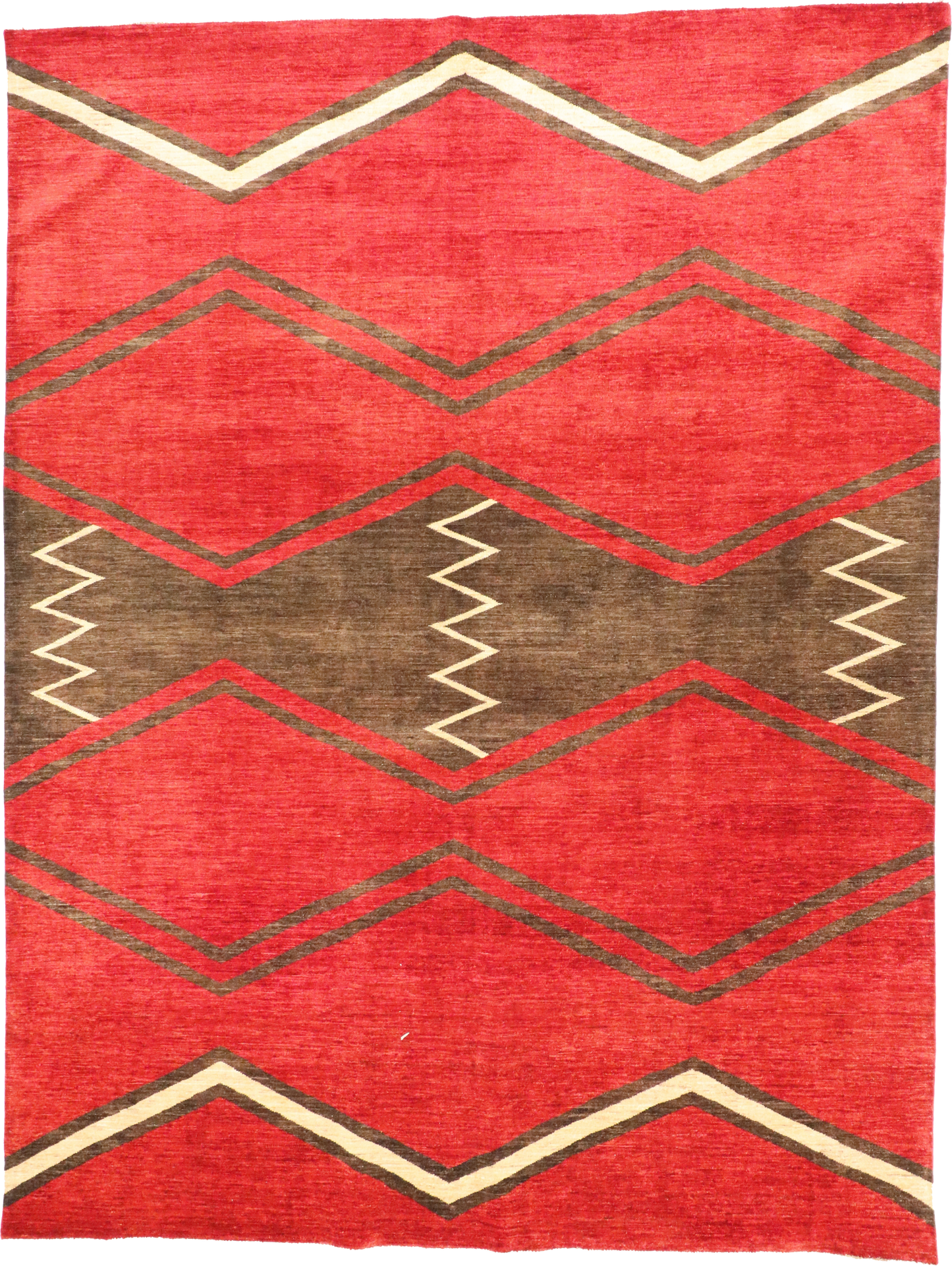 W 9.2 L 12.1 Mountain Modern 100% Wool Hand-Woven All-Over Design - 64929
