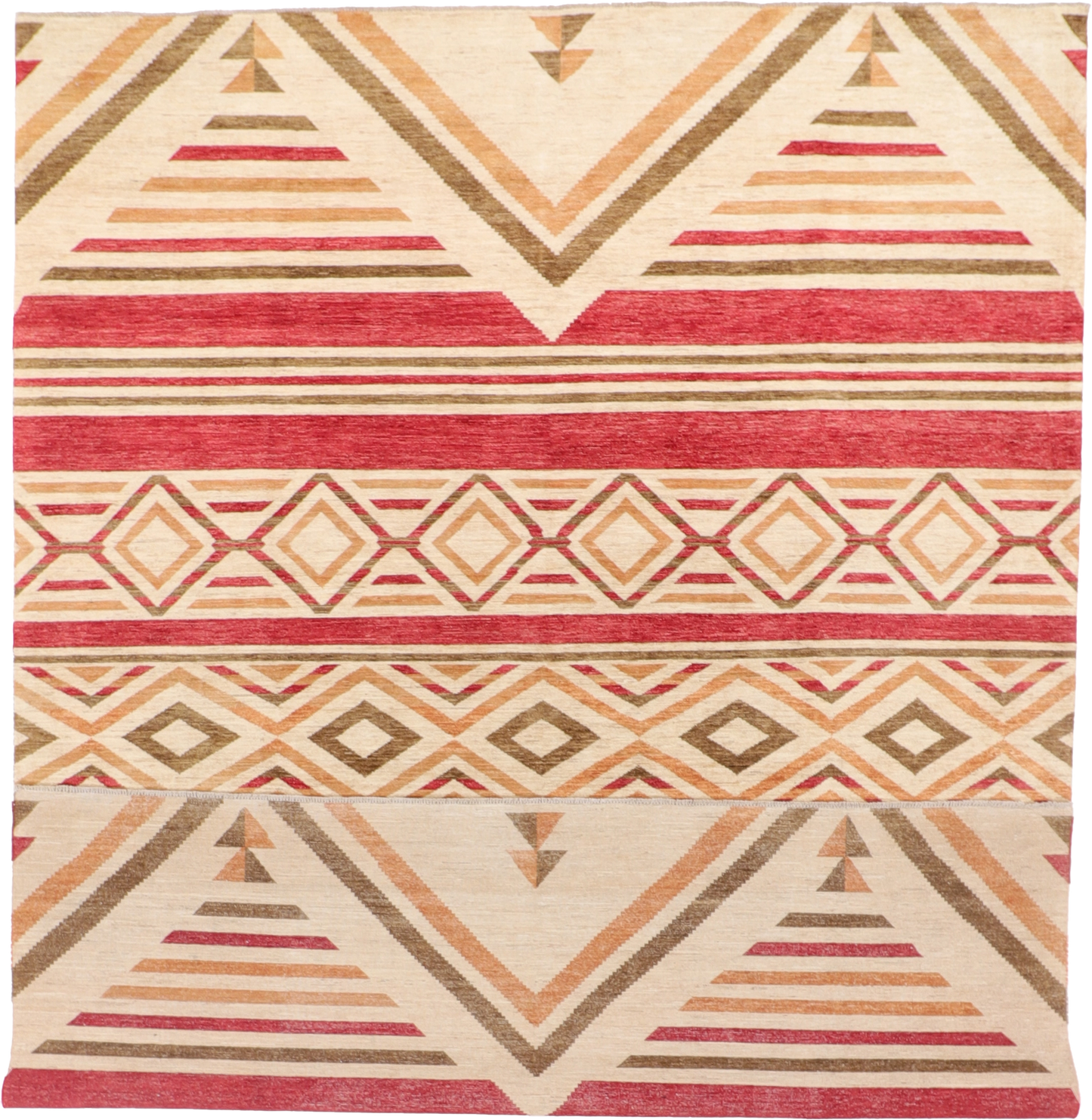W 9 L 12.2 Mountain Modern 100% Wool Hand-Woven All-Over Design - 64937