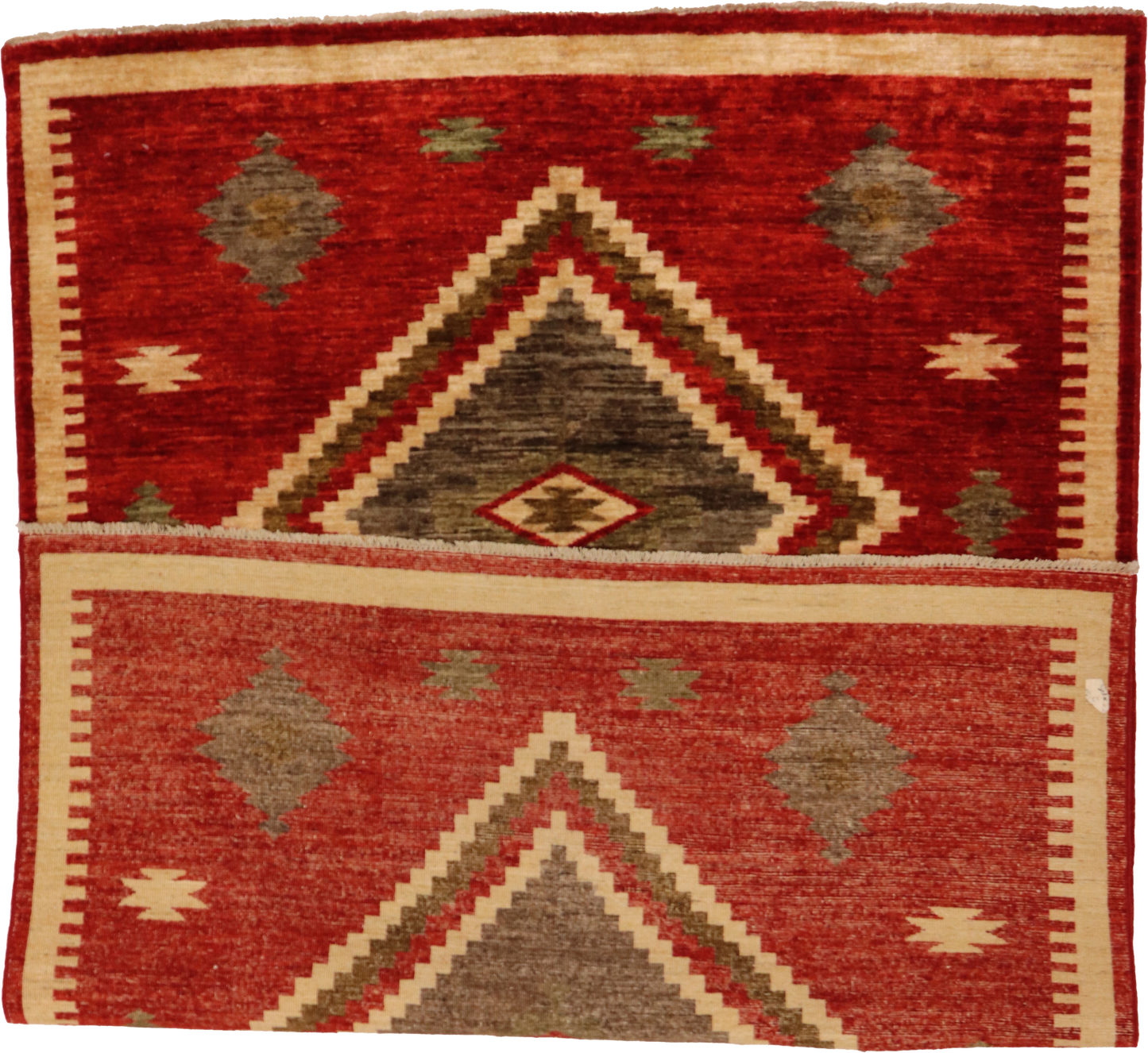 W 4.9 L 6.6 Mountain Modern 100% Wool Hand-Woven Geometric Design - 64942