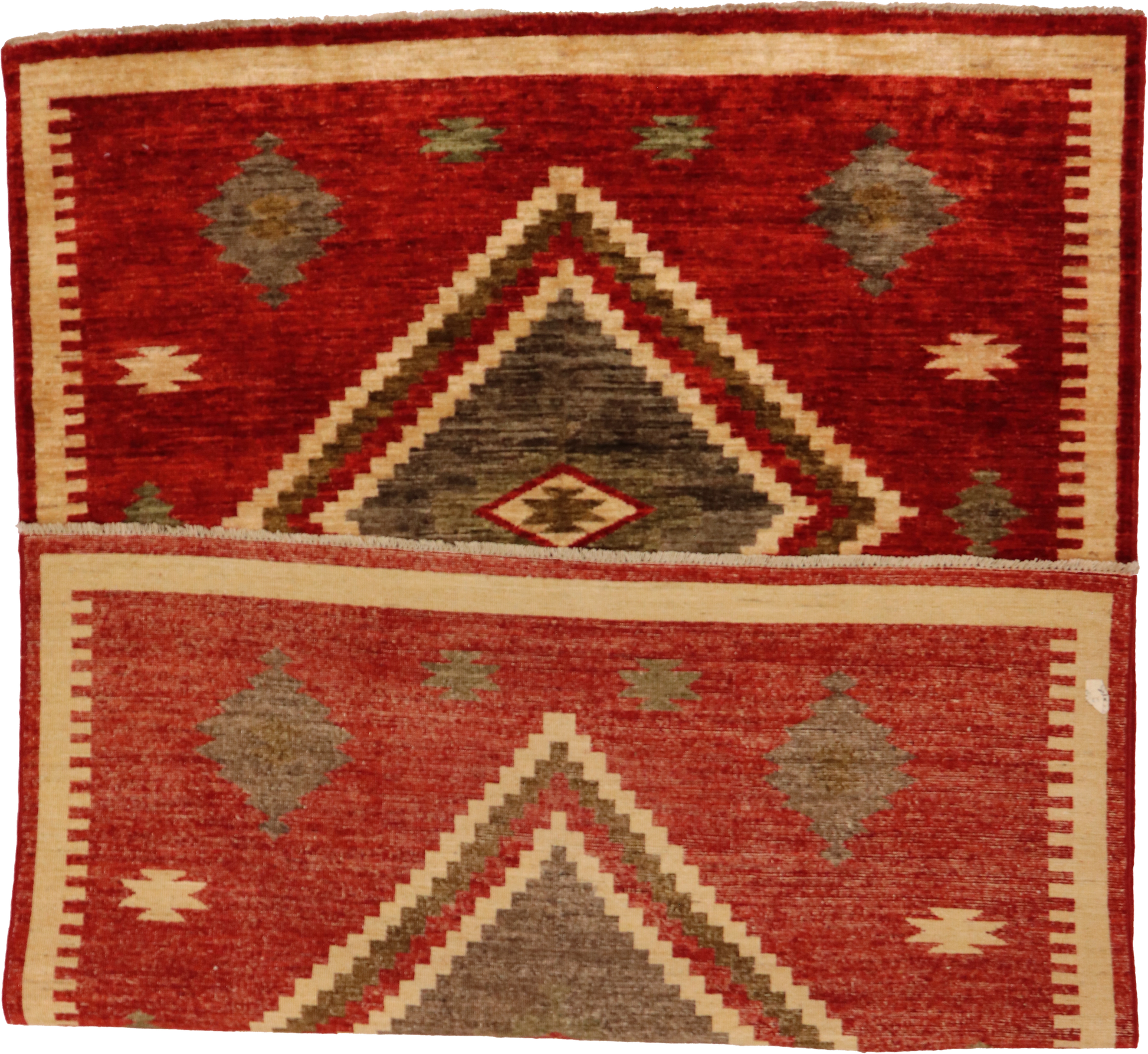 W 4.9 L 6.6 Mountain Modern 100% Wool Hand-Woven Geometric Design - 64942