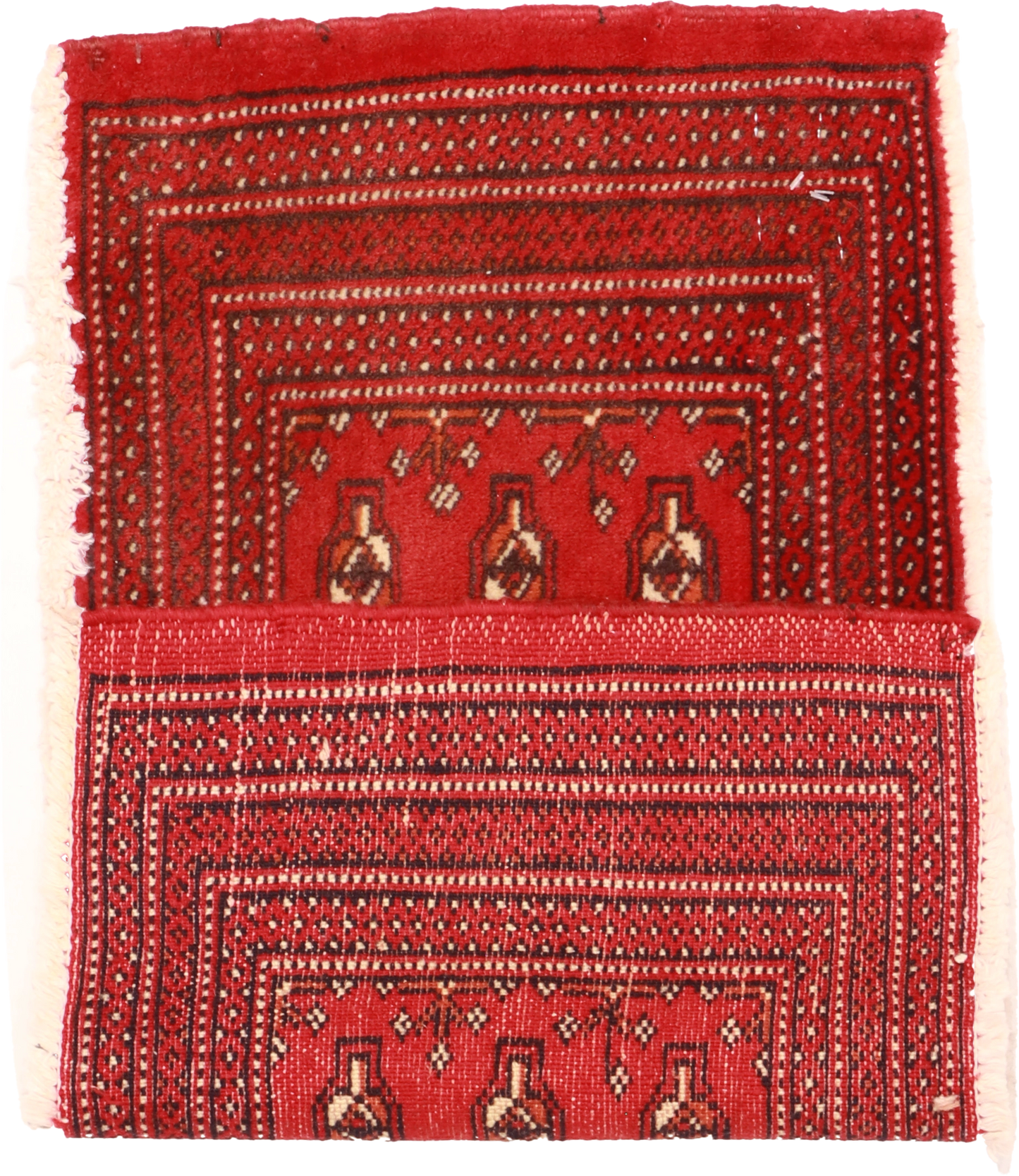 W 1.5 - L 2.9 - Tekeh Fine/Wool Geometric Rectangle - Finest Hand-Knotted Quality Wool - 64946