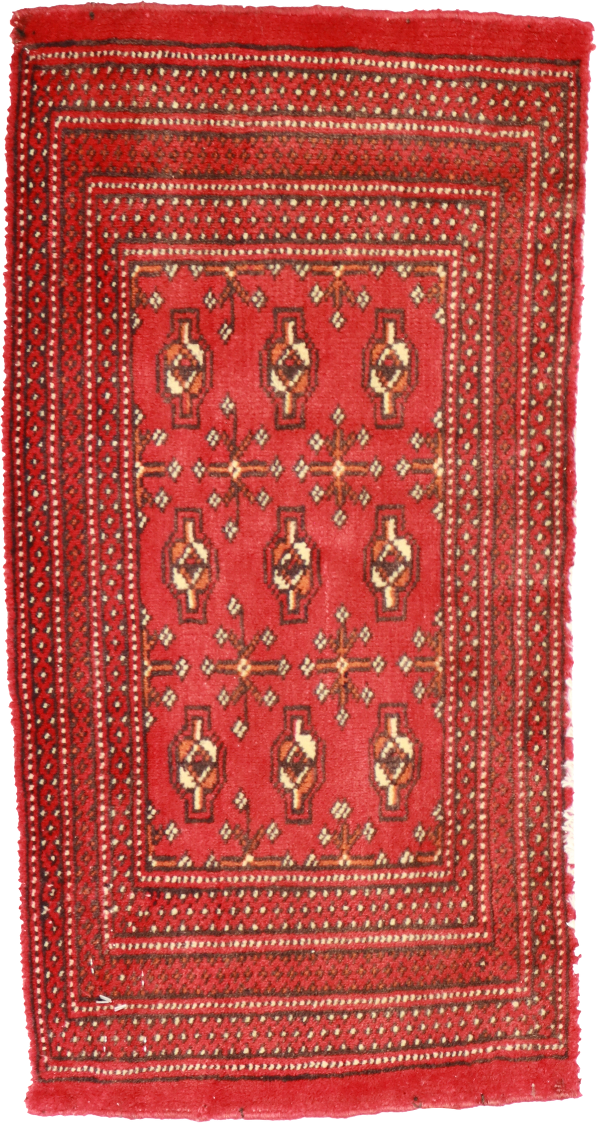 W 1.5 L 2.9 Tekeh 100% Wool Hand-Woven Geometric Design - 64946