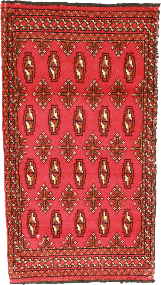 W 1.8 L 3.1 Tekeh 100% Wool Hand-Woven Geometric Design - 64954