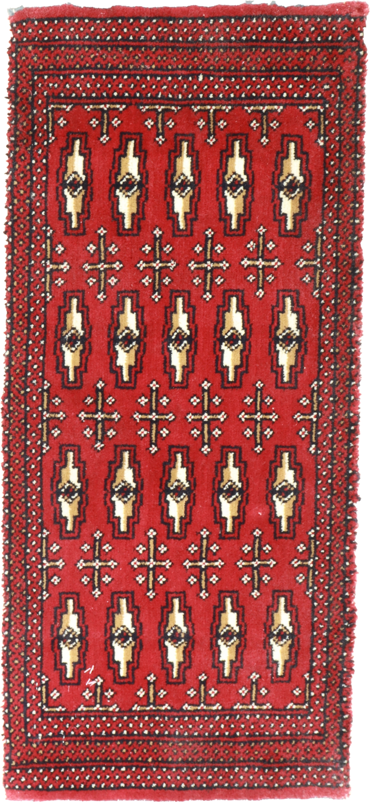 W 1.6 - L 3.3 Tekeh 100% Wool Hand-Woven Geometric Design - 64961