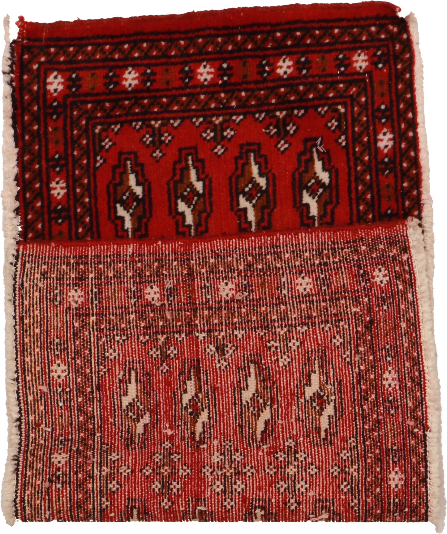 W 1.8 - L 3.5 - Tekeh Fine/Wool Geometric Rectangle - Finest Hand-Knotted Quality Wool - 64965