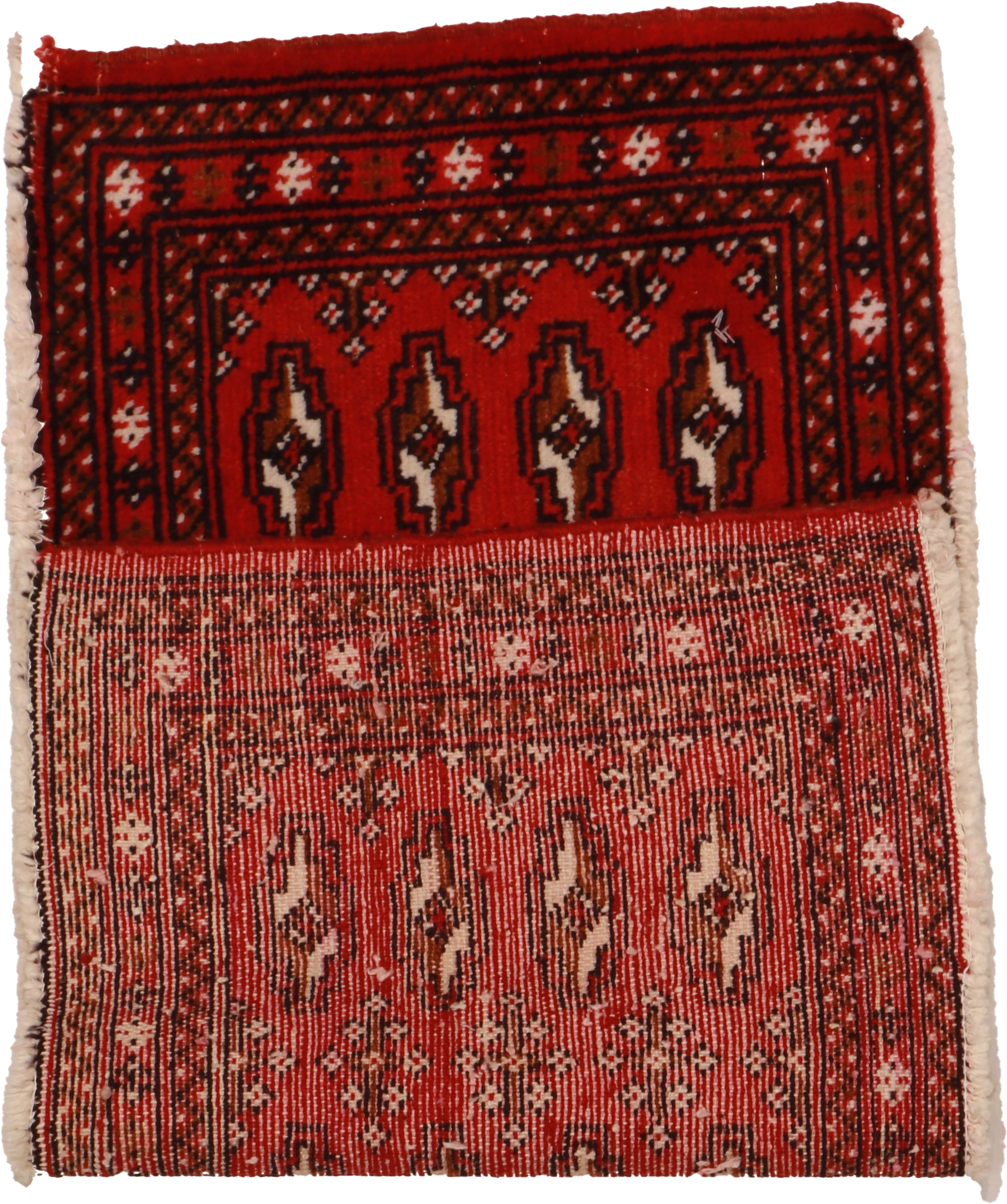 W 1.8 - L 3.5 - Tekeh Fine/Wool Geometric Rectangle - Finest Hand-Knotted Quality Wool - 64965
