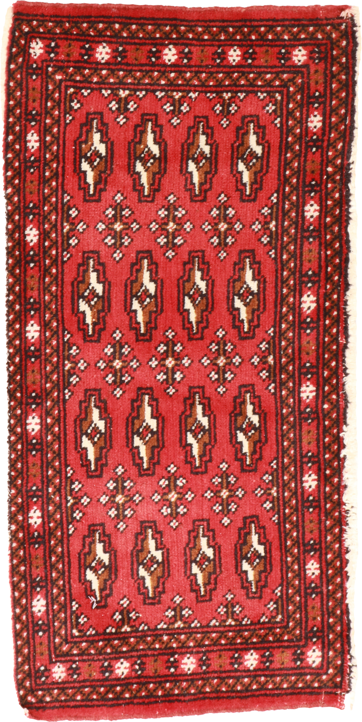 W 1.8 L 3.5 Tekeh 100% Wool Hand-Woven Geometric Design - 64965