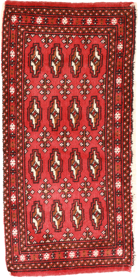 W 1.8 L 3.5 Tekeh 100% Wool Hand-Woven Geometric Design - 64965