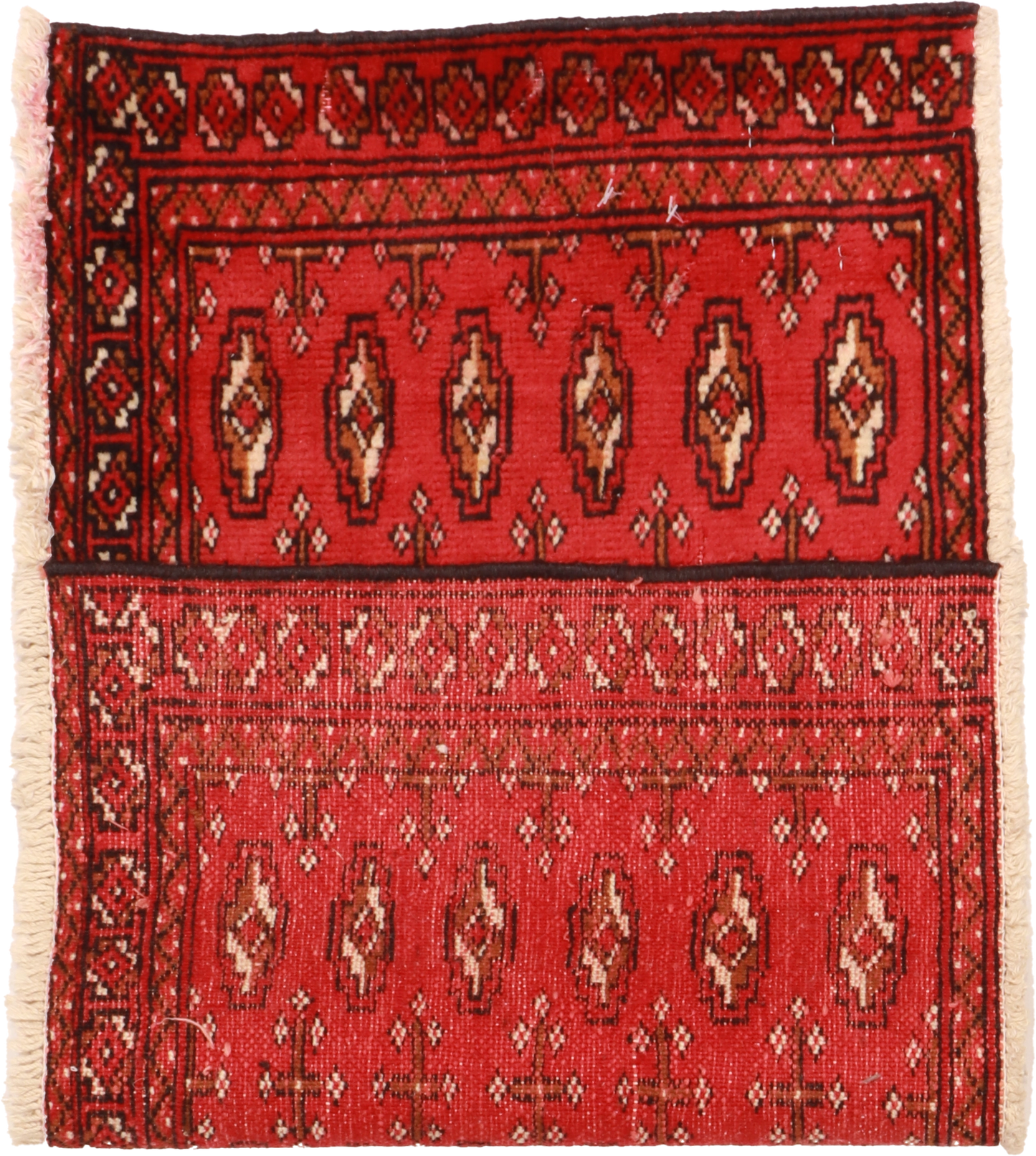 W 1.6 - L 2.11 - Tekeh Fine/Wool Geometric Rectangle - Finest Hand-Knotted Quality Wool - 64966
