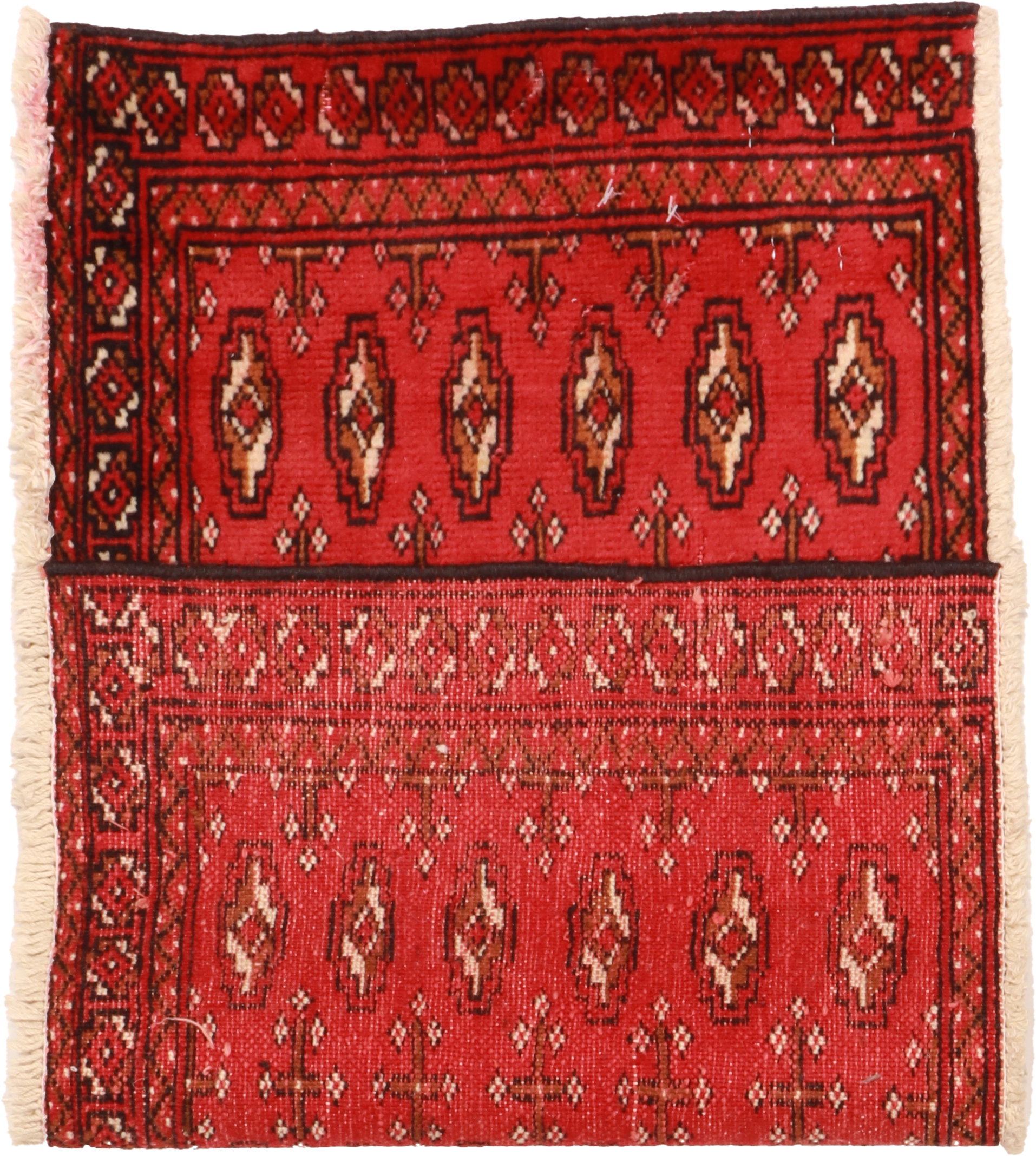 W 1.6 - L 2.11 - Tekeh Fine/Wool Geometric Rectangle - Finest Hand-Knotted Quality Wool - 64966
