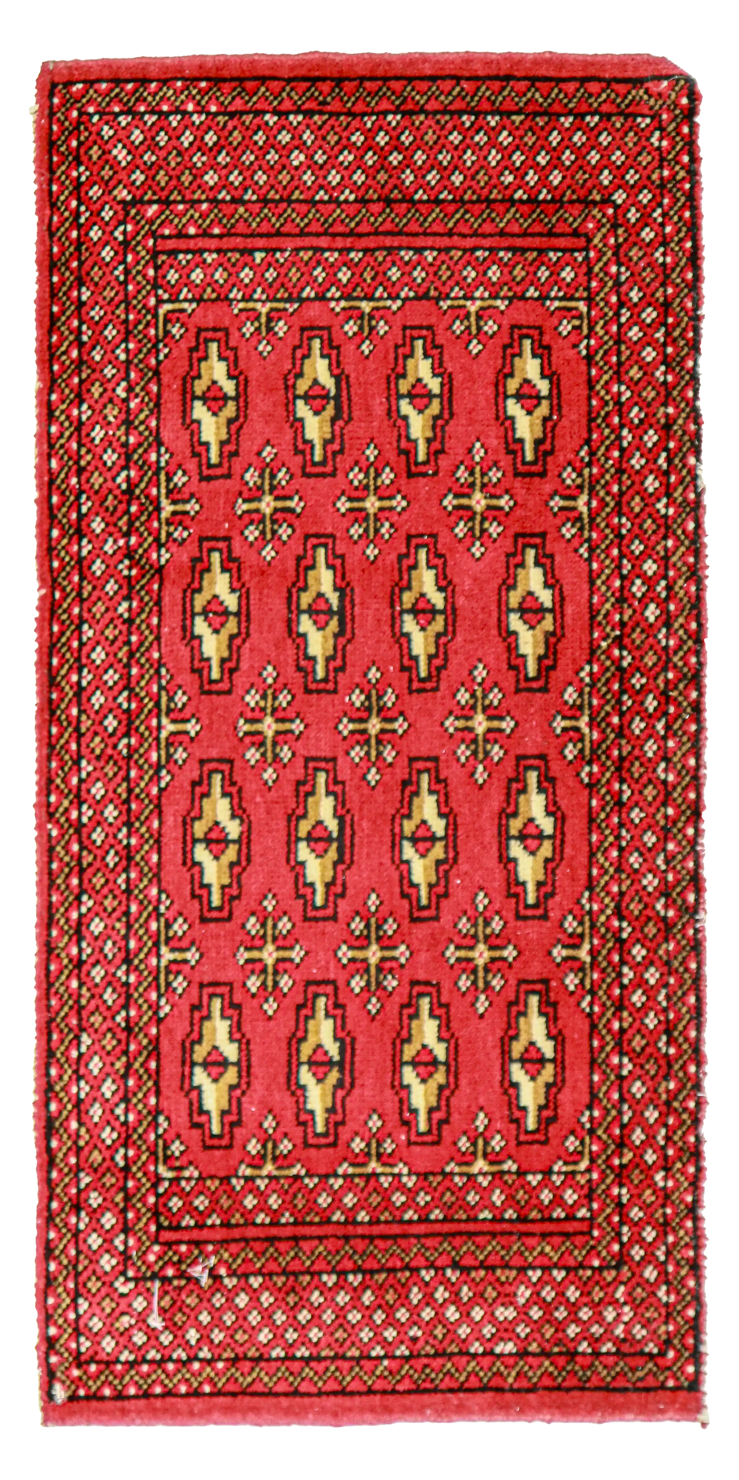 W 1.8 L 3.6 Tekeh 100% Wool Handmade Geometric Design - 64968