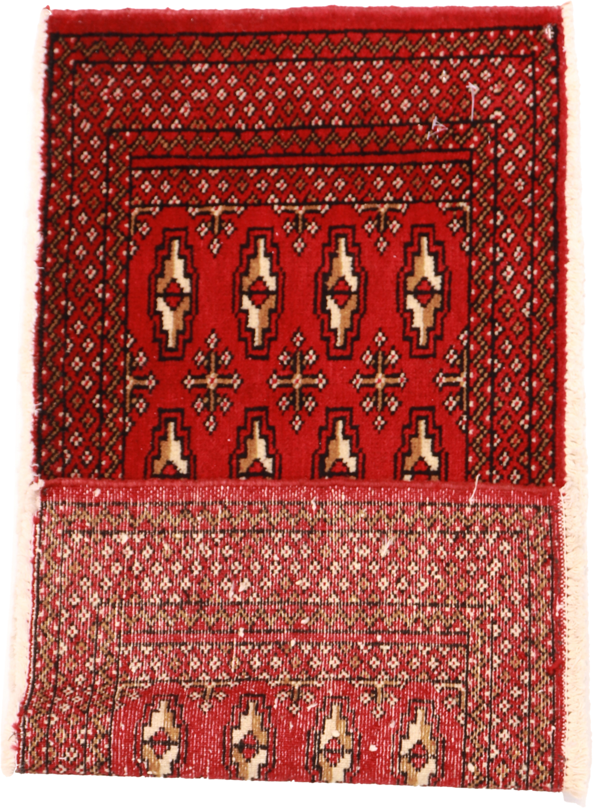 W 1.8 L 3.6 Tekeh 100% Wool Hand-Woven Geometric Design - 64968