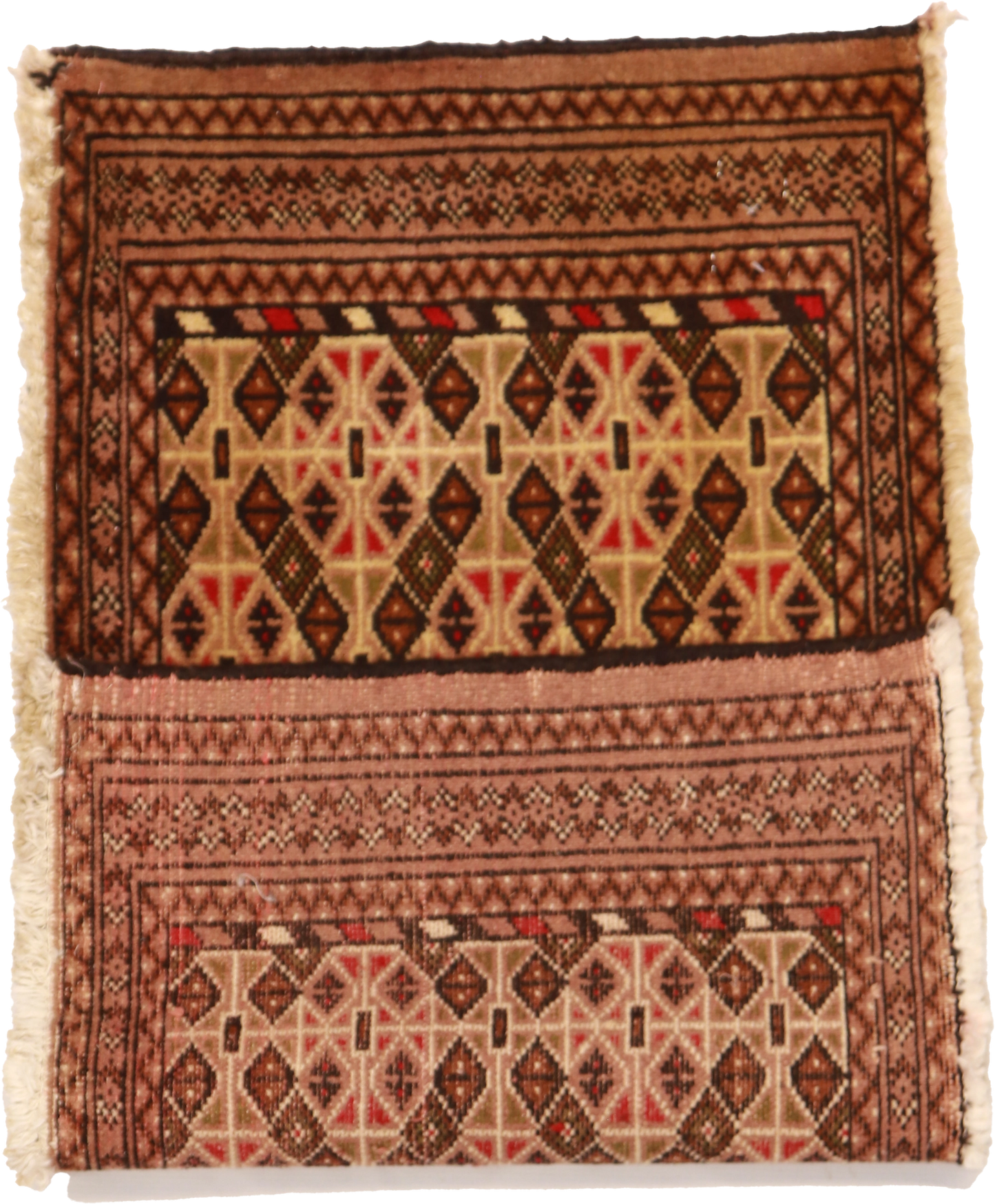 W 1.8 - L 3.3 - Tekeh Fine/Wool Geometric Rectangle - Finest Hand-Knotted Quality Wool - 64971