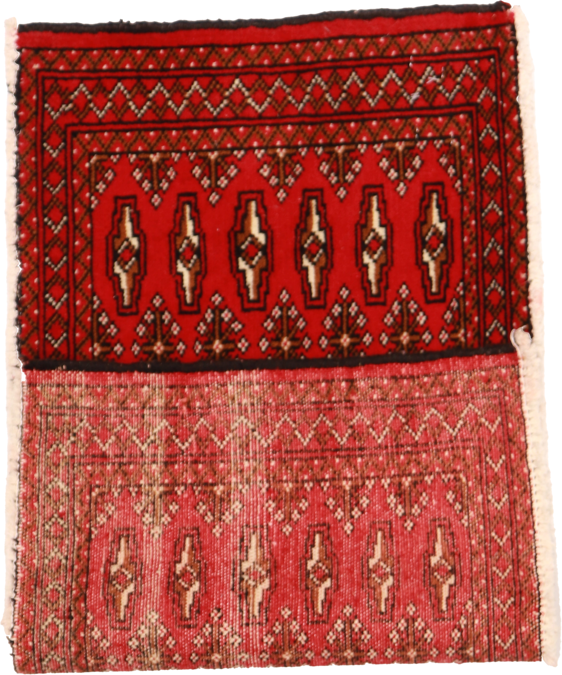 W 1.8 - L 3.2 - Tekeh Fine/Wool Geometric Rectangle - Finest Hand-Knotted Quality Wool - 64973