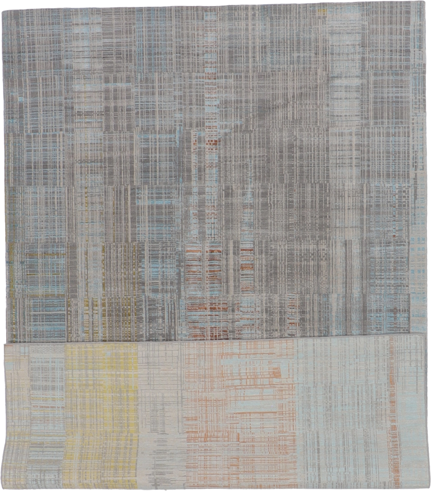 W 6 L 9.1 Modern Wool And Silk Blend Hand-Woven Contemporary Design - 64994