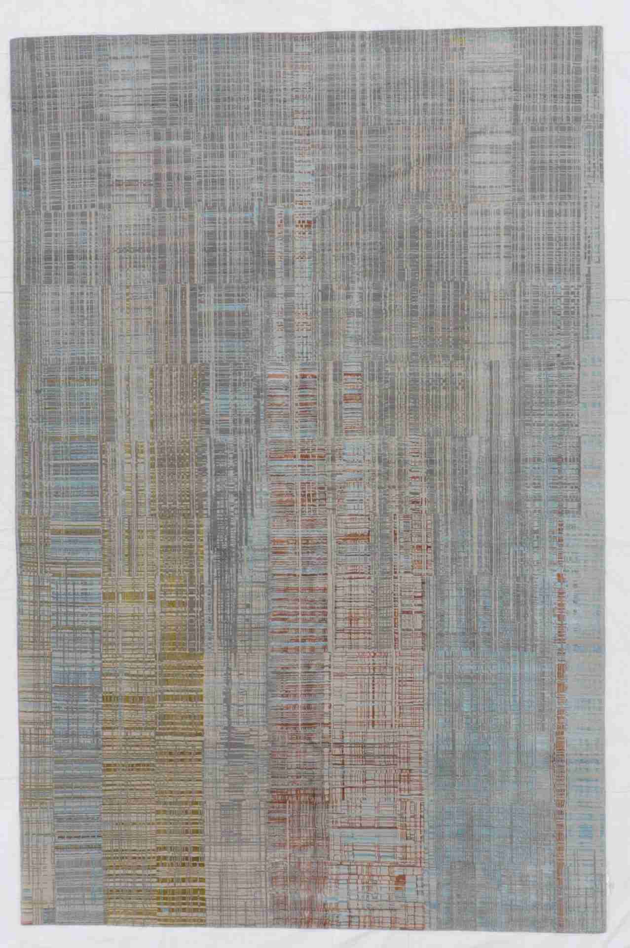 W 6 L 9.1 Modern Wool And Silk Blend Hand-Woven Contemporary Design - 64994