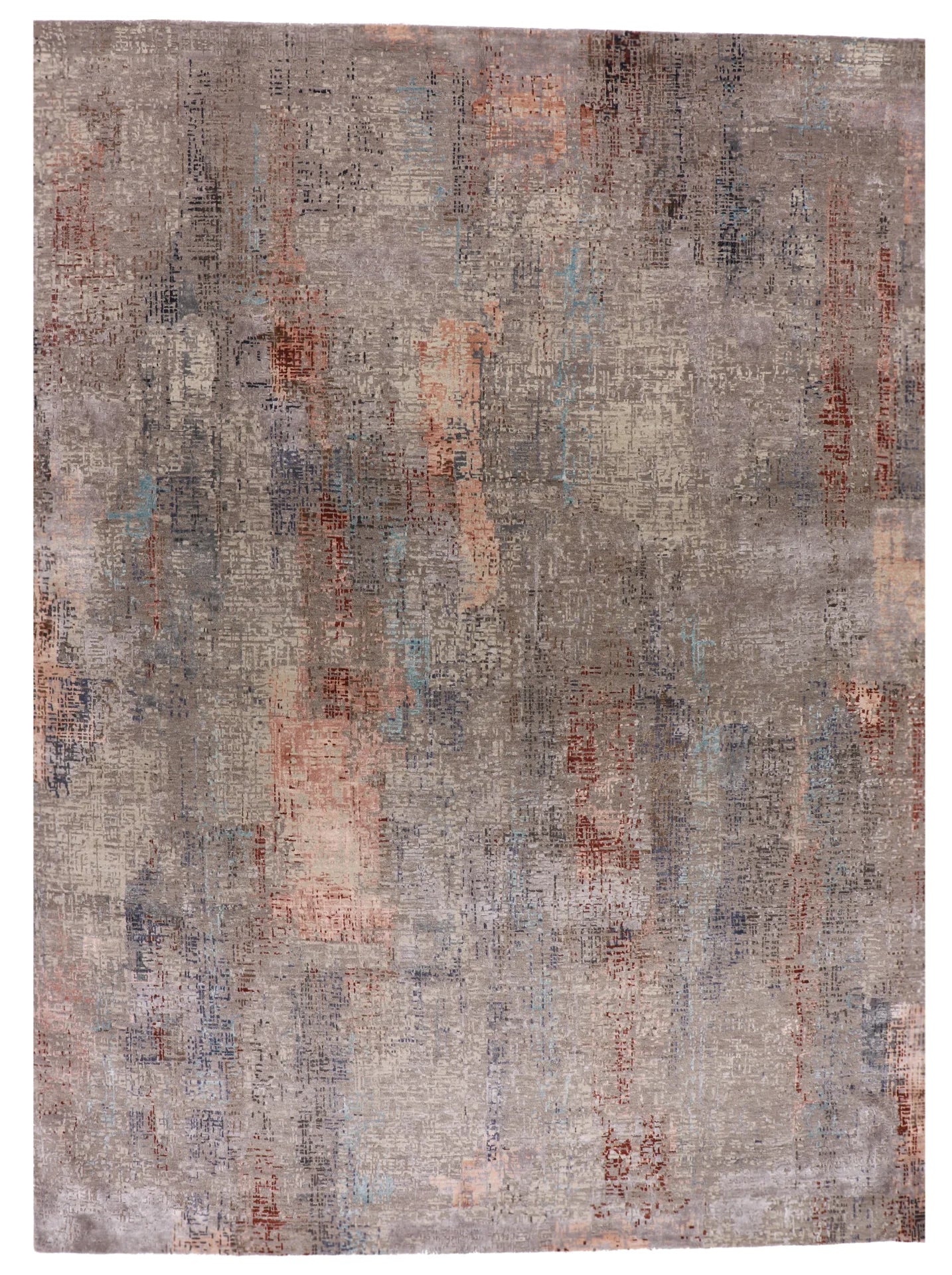 W 9 - L 12 - Modern Wool Contemporary Rectangle - Hand Woven Rug - 64998
