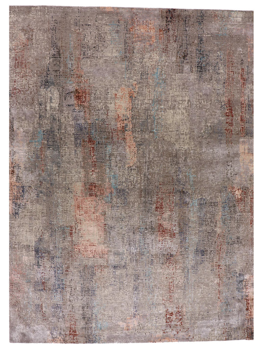 W 9 - L 12 - Modern Wool Contemporary Rectangle - Hand Woven Rug - 64998