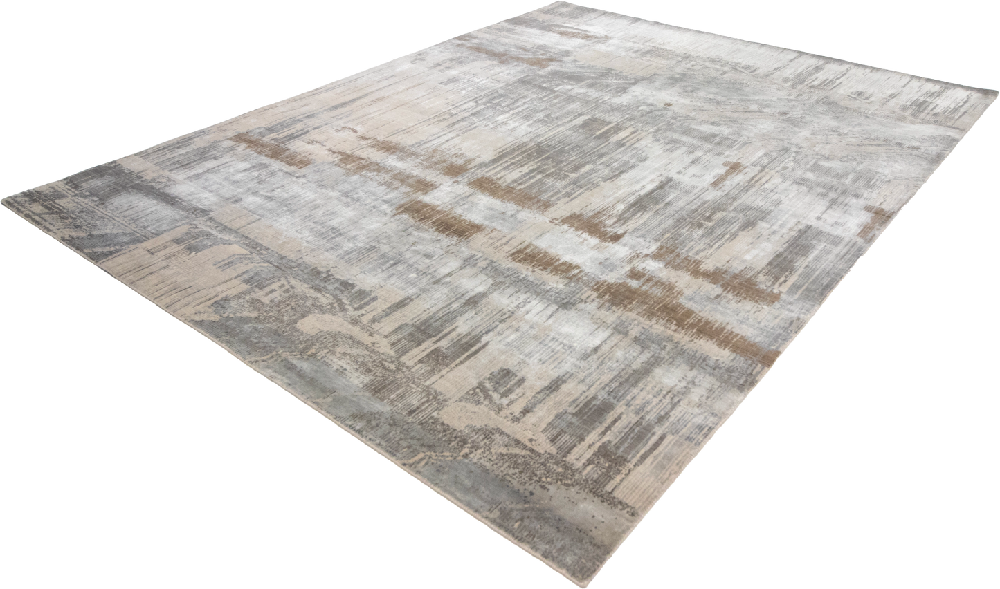 W 8.1 L 10 Modern Wool And Silk Blend Hand-Woven Contemporary Design - 65012