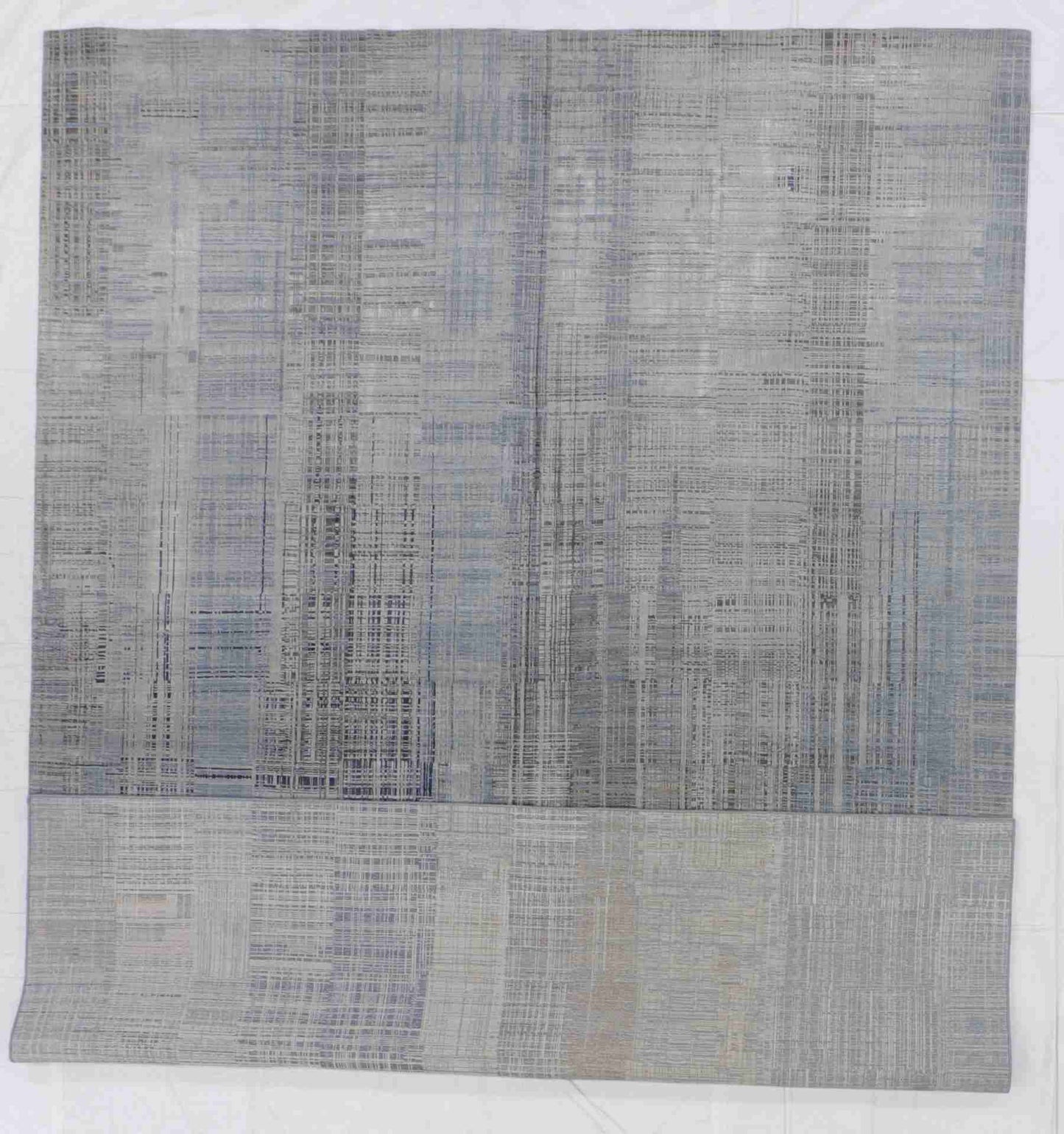 W 9 L 12 Modern Wool And Silk Blend Hand-Woven Contemporary Design - 65014