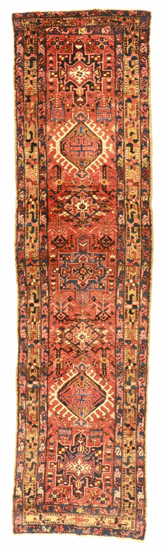 2.7 x 9.10 - Karajeh Wool Geometric Rectangle - Finest Hand-Knotted Quality Wool — 65021