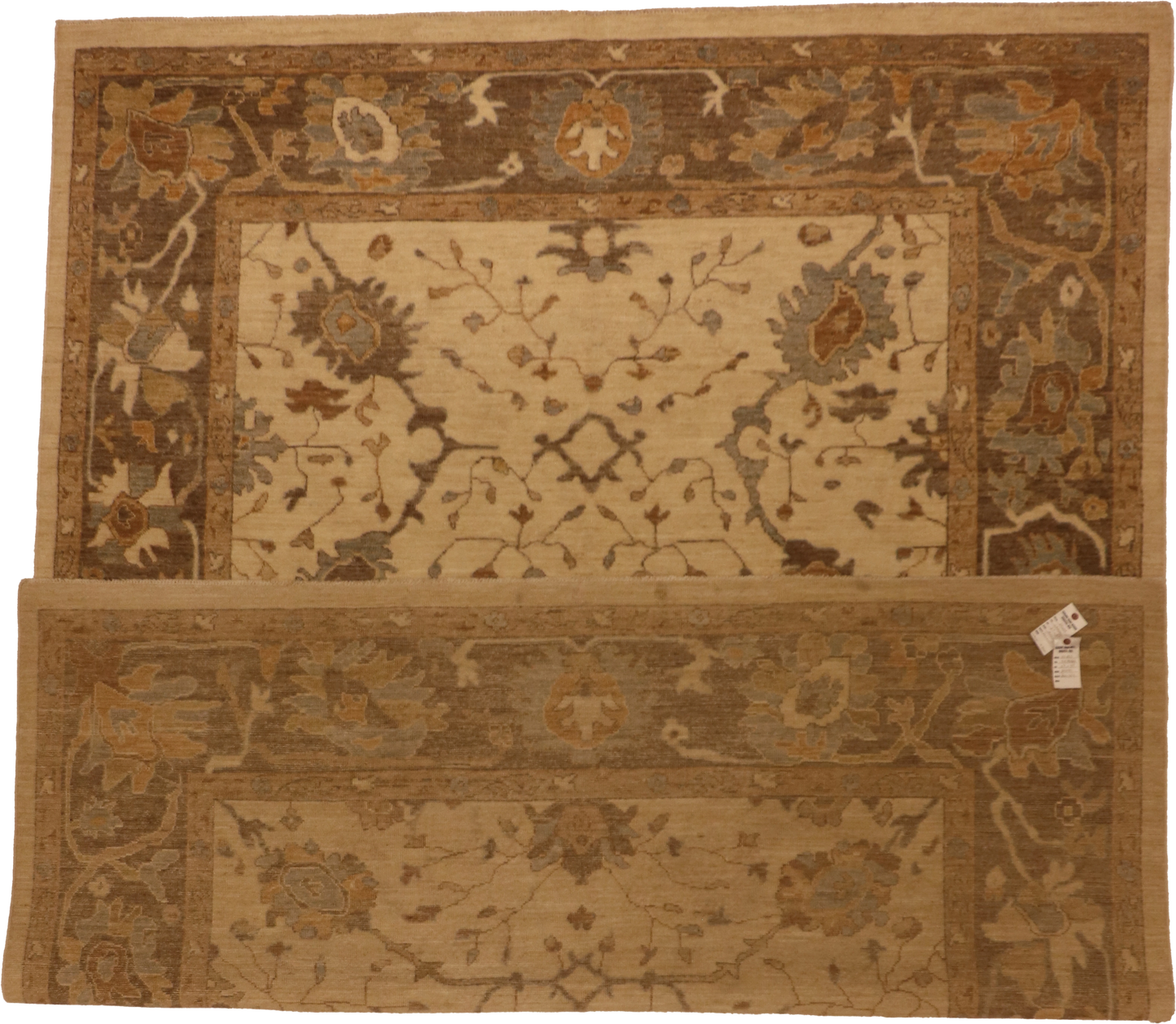 W 7.7 L 9.8 Shah Abbas 100% Wool Hand-Woven All-Over Design - 65059