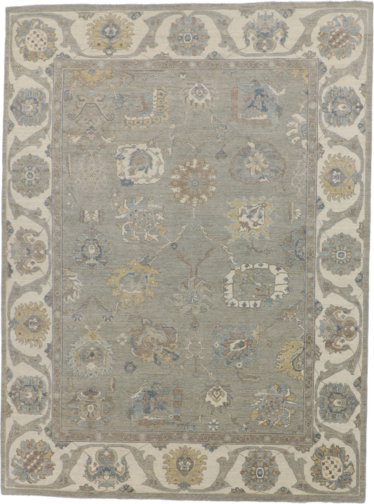 W 8.9 L 11.8 Hajjallie 100% Wool Hand-Woven All-Over Design - 65066