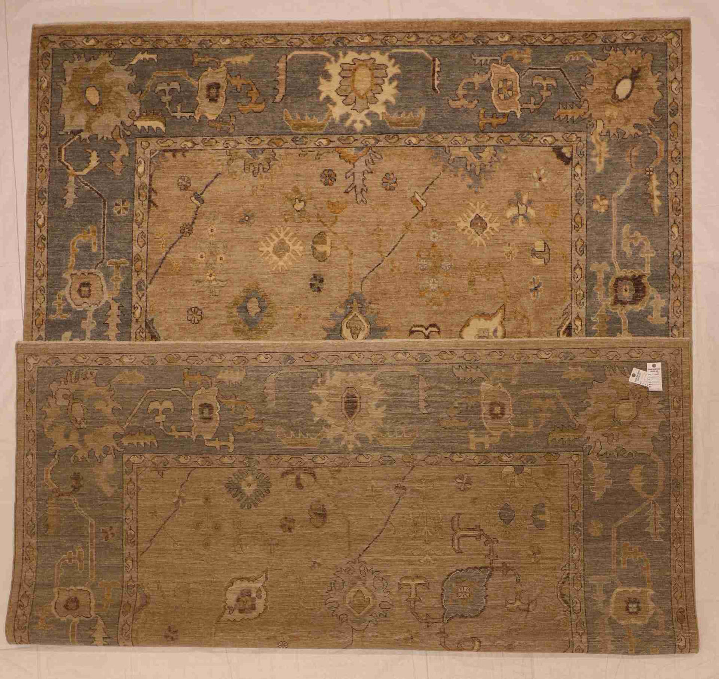W 9 - L 12 - Oushak Wool Transitional Rectangle - Hand Woven Rug - 65067