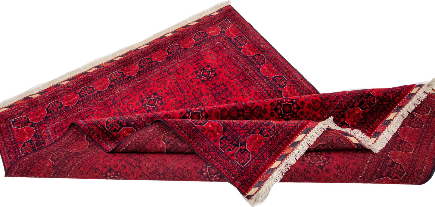 W 4.11 L 6.6 Baluch 100% Wool Hand-Woven All-Over Design - 65070