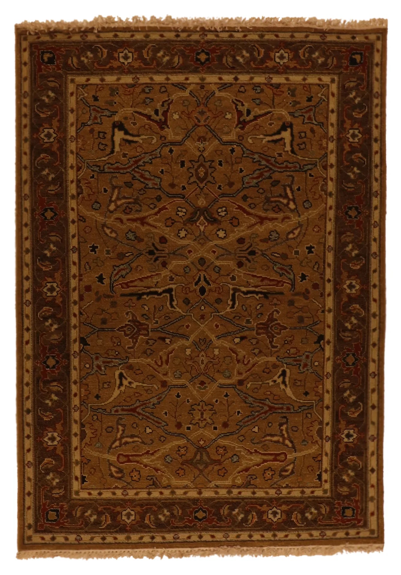 4.2 x 5.10 - Sumak Fine All Over Rectangle - Hand Woven Rug — 65105