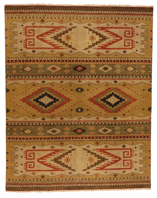 W 7.10 - L 9.10 - Heriz Wool All Over Rectangle - Hand Woven Rug - 65106