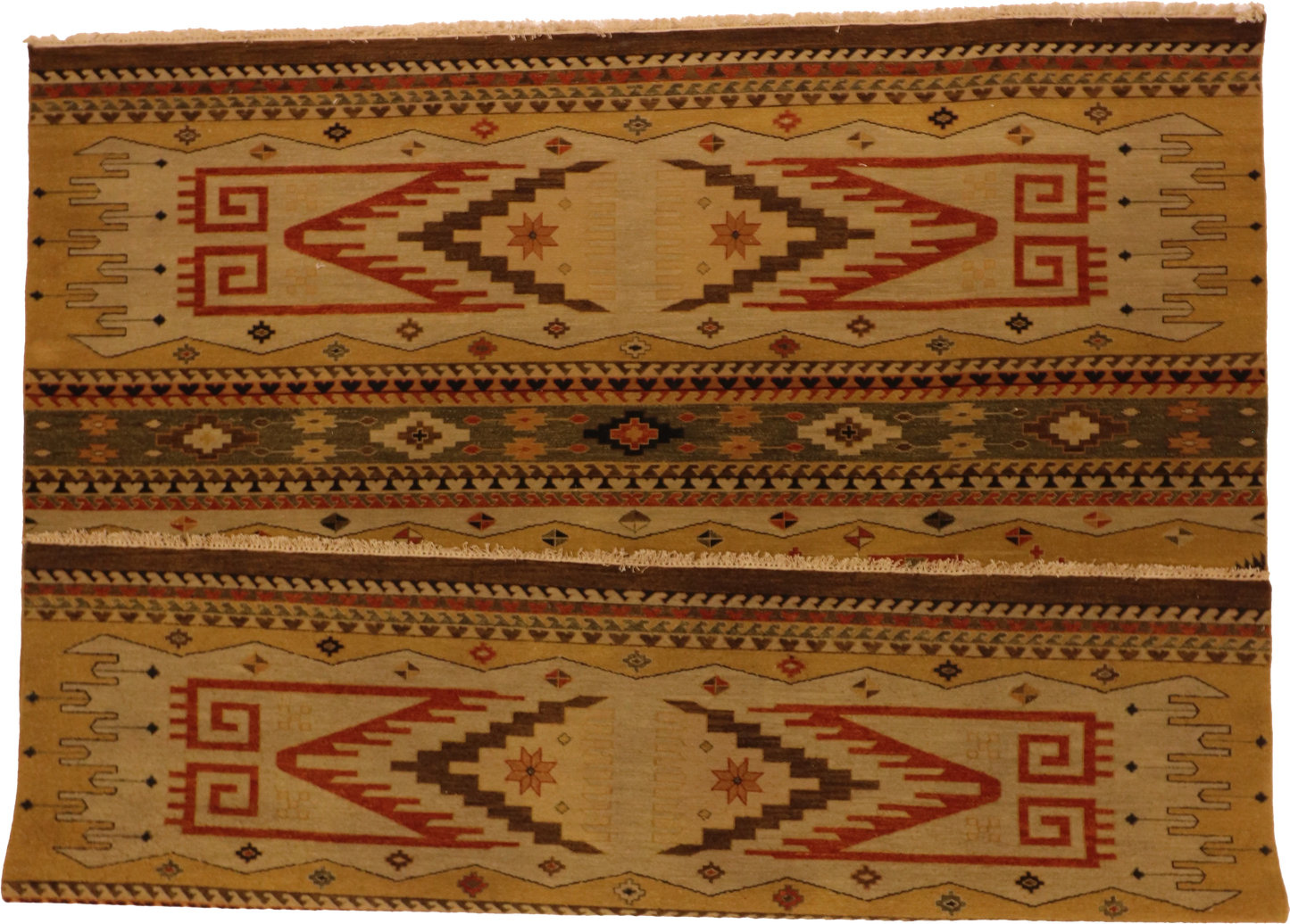 W 10 L 10 Heriz 100% Wool Hand-Woven Geometric Design - 65108