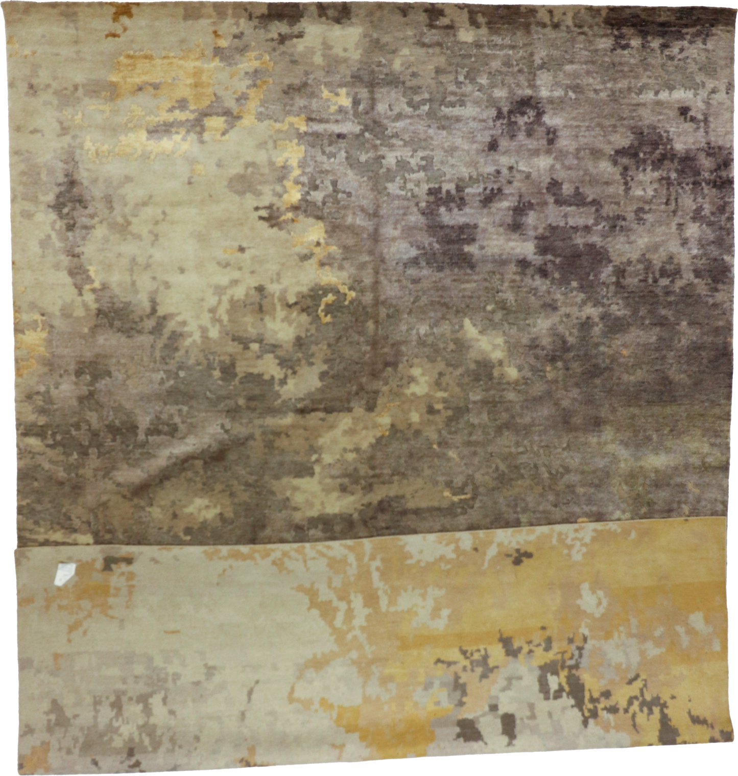 W 10 L 13.8 Modern Wool And Silk Blend Hand-Woven Contemporary Design - 65120