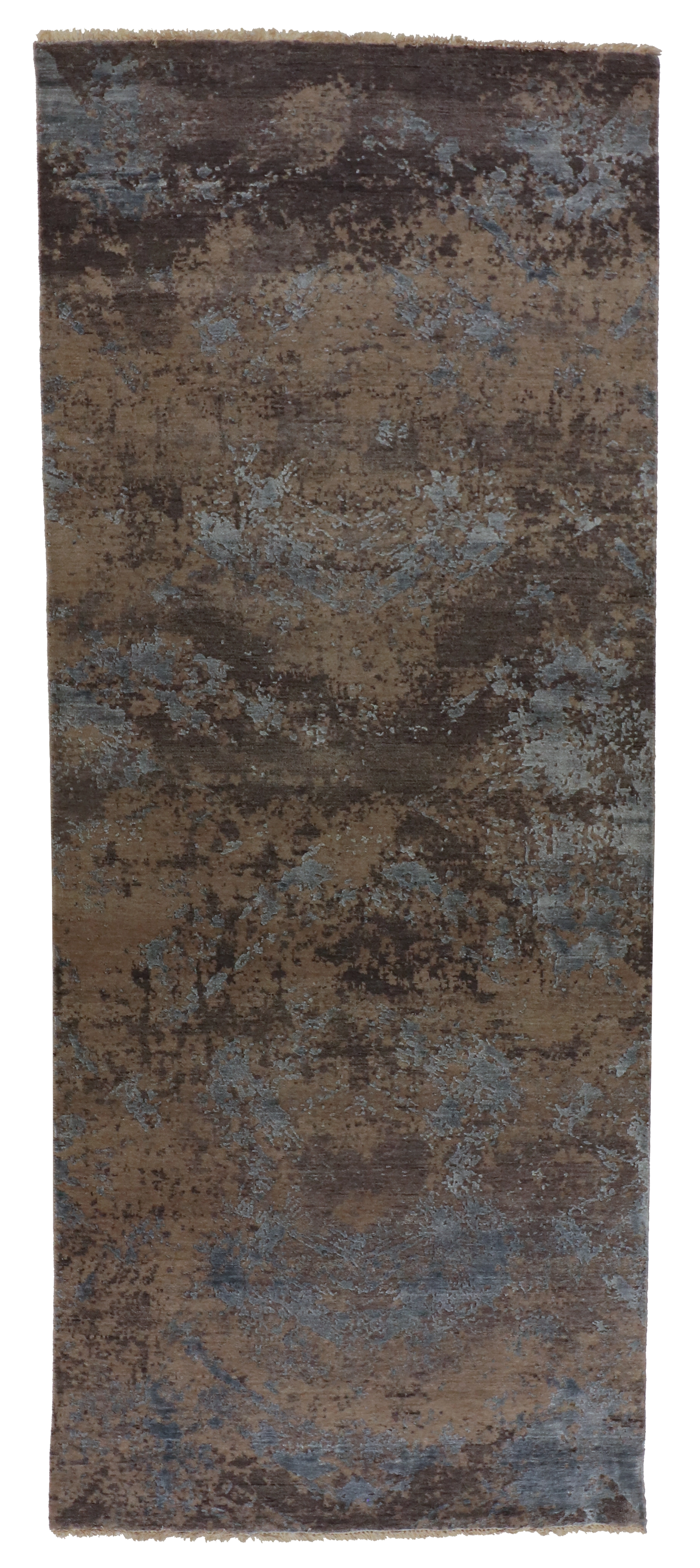 W 4 L 9.10 Modern Wool-Silk Hand-Woven All-Over Design - 65123