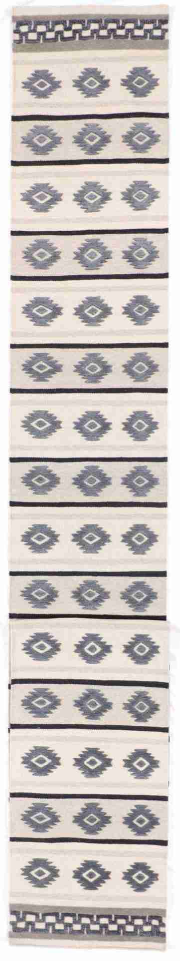 W 2.6 - L 25 - Mountain Modern Fine/Wool All Over Rectangle - Finest Hand-Knotted Quality Wool - 65165