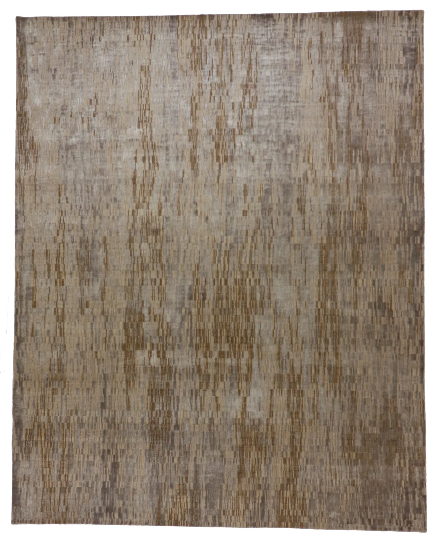 8 x 10 - Modern Wool/Silk Contemporary Rectangle - Finest Hand-Knotted Quality Wool — 65167