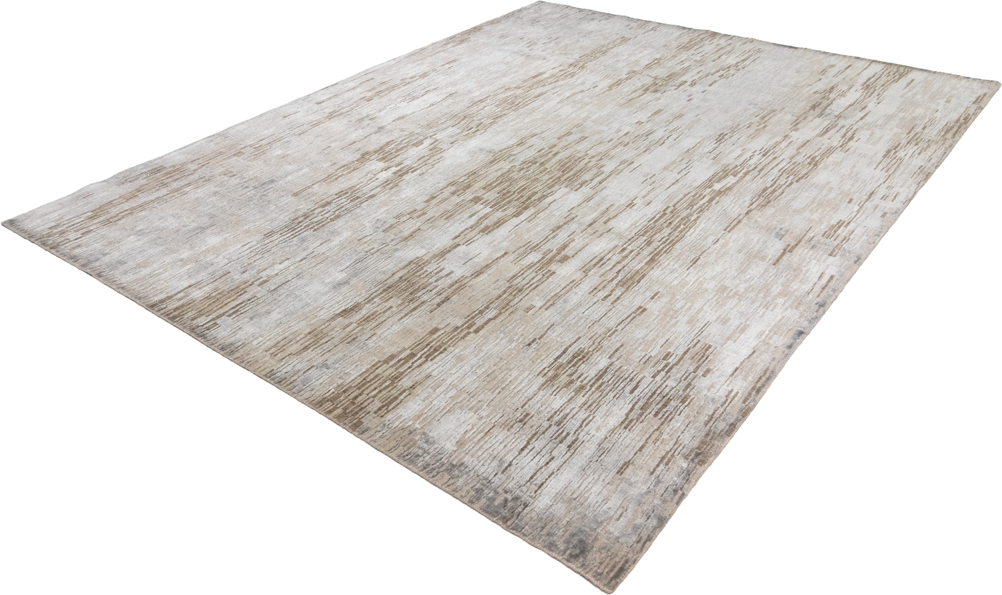 W 8 L 10 Modern Wool And Silk Blend Hand-Woven Contemporary Design - 65167