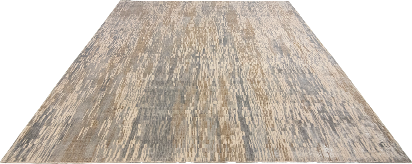 W 8 L 10 Modern Wool And Silk Blend Hand-Woven Contemporary Design - 65167